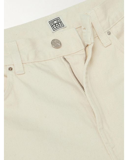 Totême Natural Pleated High-Rise Wide-Leg Organic Jeans