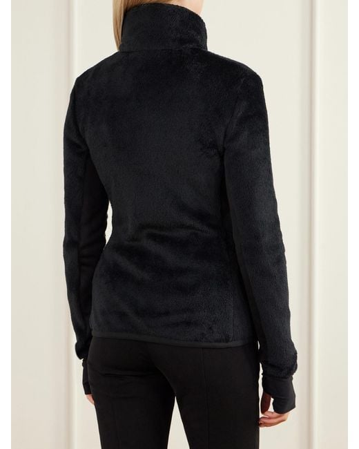Moncler Black Quilted Padded Jersey-Trimmed Plush Down Zip-Up Cardigan Jacket