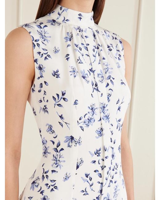 Emilia Wickstead White Joelle Floral-Print Silk Midi Dress