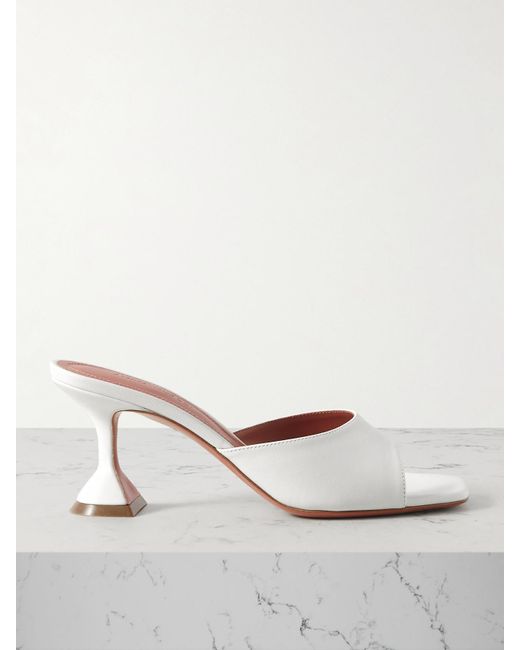AMINA MUADDI Natural Lupita Mules Aus Strukturiertem Leder