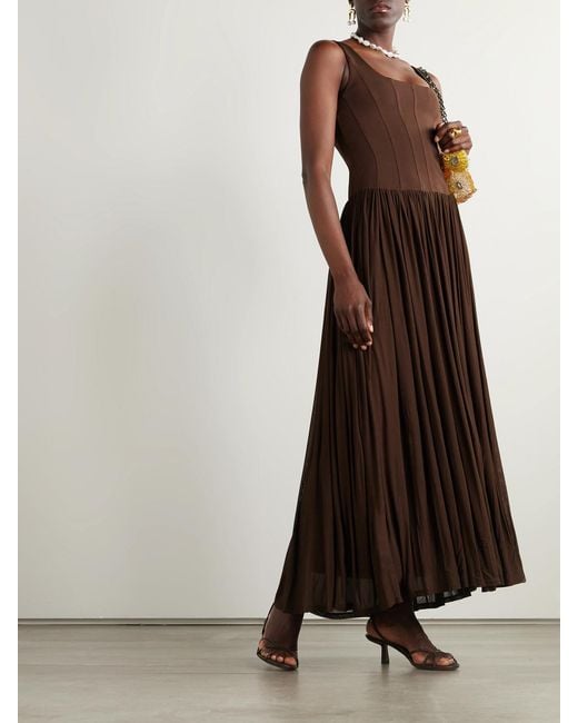 Jonathan Simkhai Brown Jamie Jersey Midi Dress
