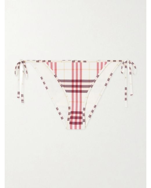 Burberry Natural Sadie Checked Bikini Briefs