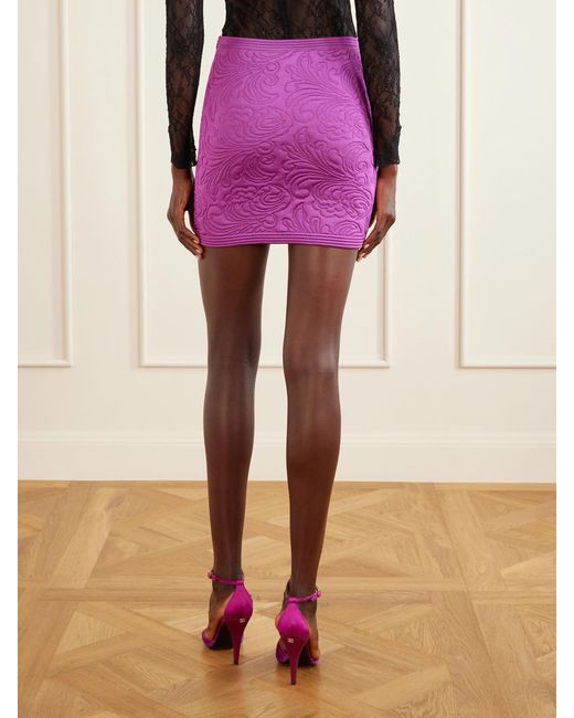 Valentino Garavani Purple Jacquard-Knit Mini Skirt