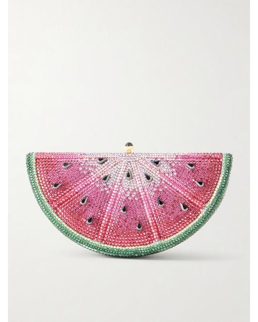 Judith Leiber Pink Watermelon Slice Crystal-Embellished-Tone Clutch