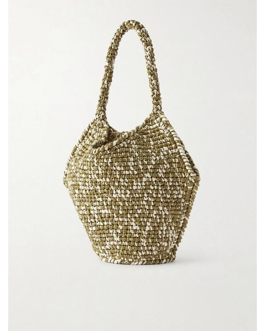 Khaite Metallic Lotus Mini Woven Tote