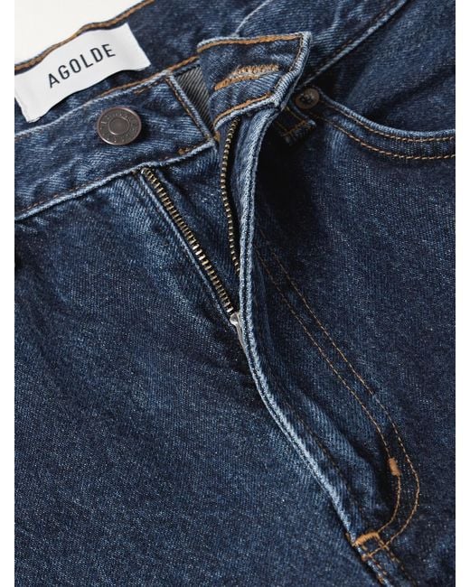 Agolde Blue Low Curve Crop High-Rise Wide-Leg Jeans