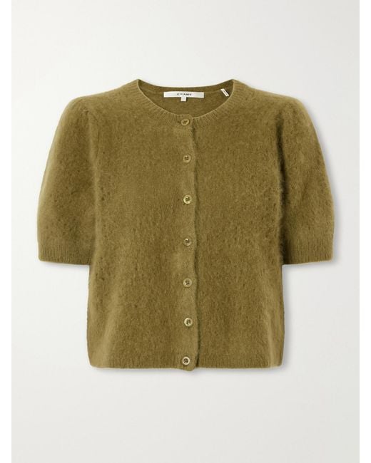 FRAME Green The Airy Wool And Cashmere-Blend Cardigan