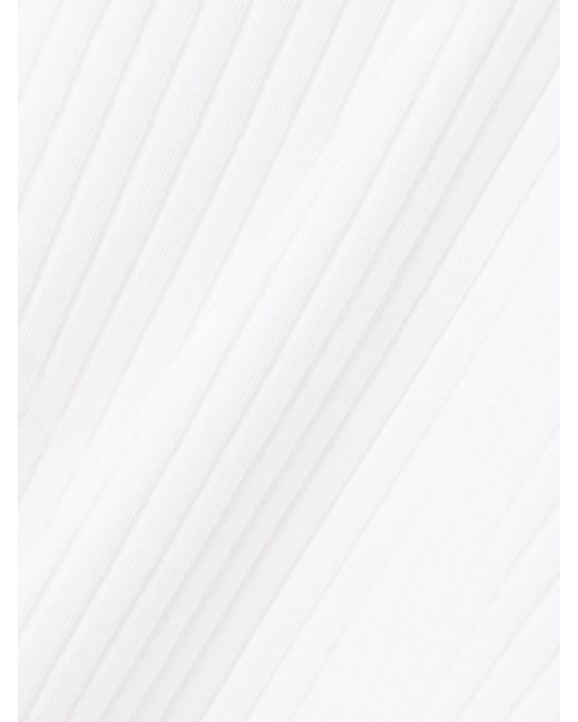 Dries Van Noten White Asymmetric Stretch Cotton And Modal-Blend Jersey Tank