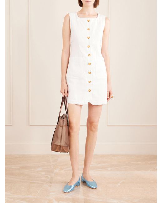 Maryam Nassir Zadeh Blue 20 Serafina Leather Ballet Flats