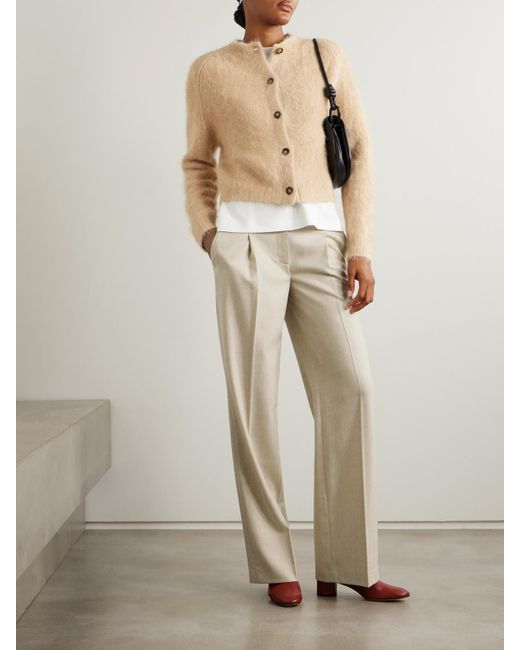 Loulou de Saison Natural Juno Hose Mit Weitem Bein Aus Einer Wollmischung Mit Falten
