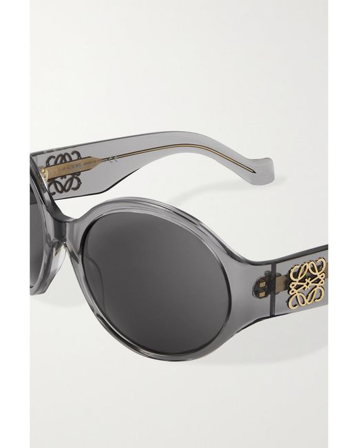 Loewe Gray Round-Frame Acetate Sunglasses