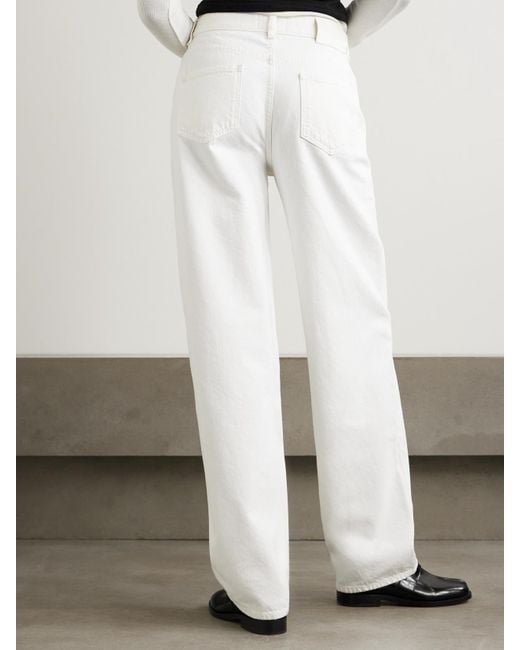 Loulou de Saison White Samur High-Rise Straight-Leg Organic Jeans