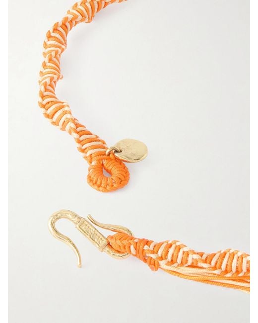 ALÉMAIS Natural Calypso Macrame And Pearl Charm Necklace