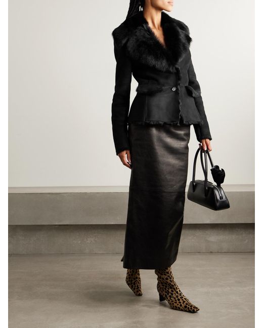 Magda Butrym Black Shearling Jacket