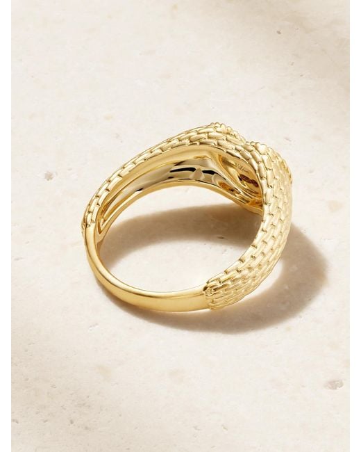 Yvonne Léon Natural Baby Chevalière Coeur 9-Karat Diamond Signet Ring