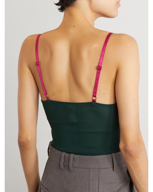 Saint Laurent Green Lace Top