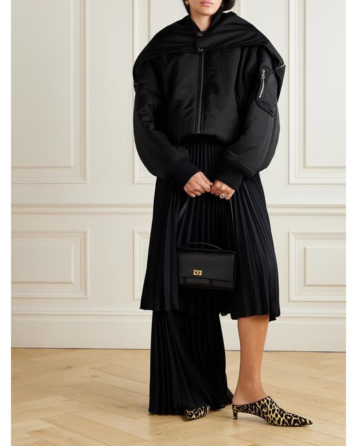 Jean Paul Gaultier Black Oversized Hooded Shell Bomber Jacket