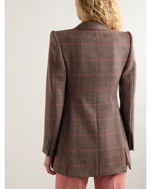 Chloé Brown Checked Wool Blazer