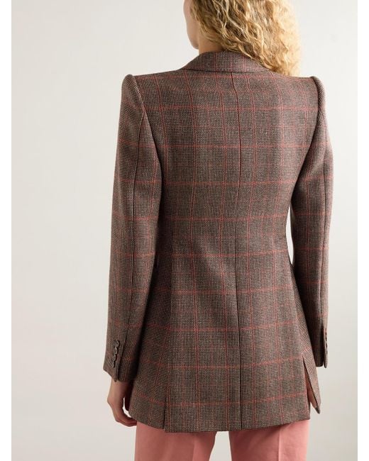 Chloé Brown Checked Wool Blazer