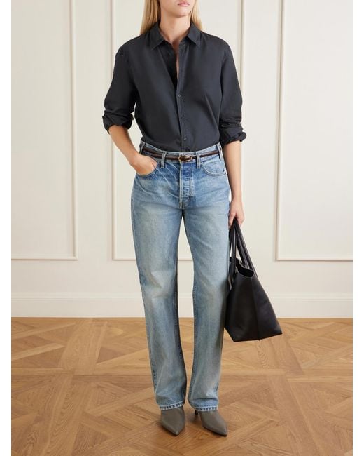 Nili Lotan Black Raphael Cotton-Poplin Shirt