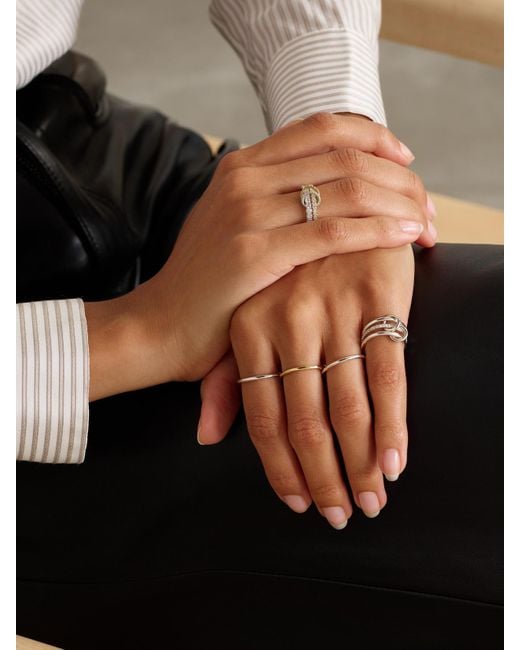 Spinelli Kilcollin Natural Solarium Set Of Three 18-Karat And Sterling Rings