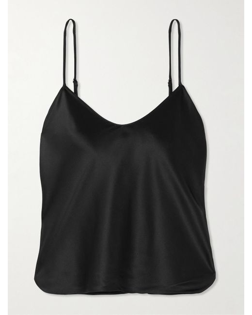 ÉTERNE Black Mila Top Aus Satin Aus Einer Seidenmischung