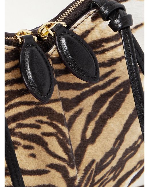 Alaïa White Le Coeur Animal-Print Leather-Trimmed Calf Hair Shoulder Bag