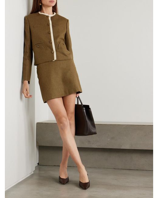 Blazé Milano Natural Renard Shamo Jacke Aus Seide Mit Paspeln