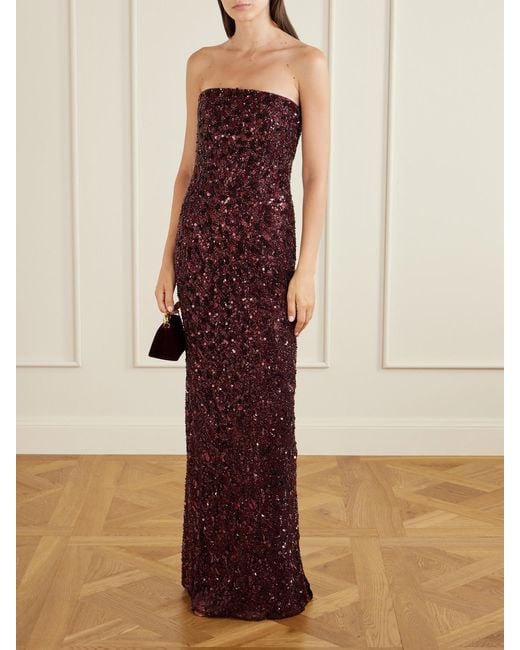 Jenny Packham Purple Sirocco Sequined Tulle Gown