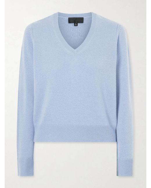 Nili Lotan Blue Camelia Knitted Cashmere Sweater