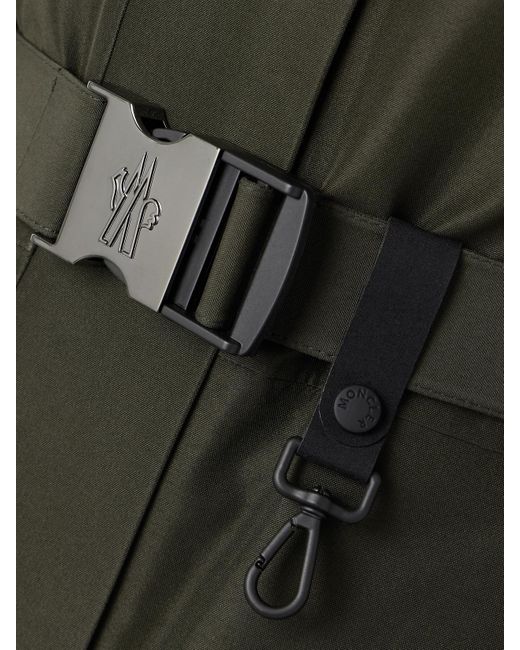 Moncler Green Laplance Daunenjacke Aus Gore-Tex Mit Shearling-Besatz Und Gürtel