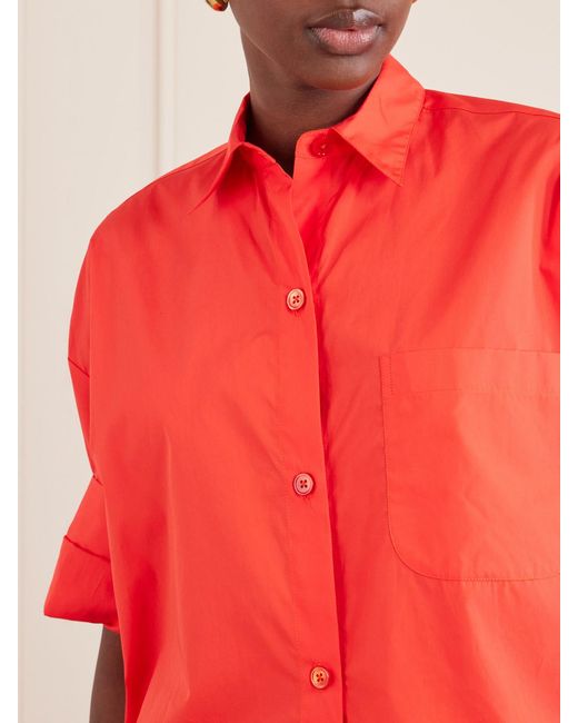 Twp Red Next Ex Cropped Cotton Shirt