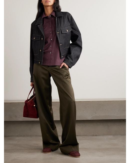 Chemise En Serge De Coton Mélangé À Fines Rayures Yoshi Leset en coloris Purple