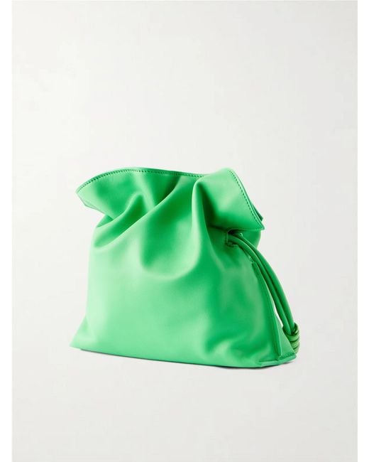 Loewe Green Flamenco Coil Mini Leather Clutch