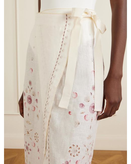 Agua Bendita Natural Litoral Playa Printed Linen Coverup