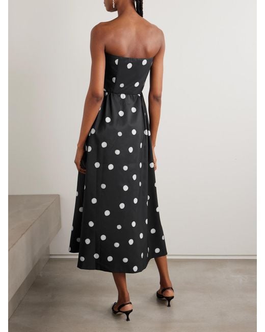 BERNADETTE White Bodette Strapless Bow-Detailed Polka-Dot Taffeta Gown