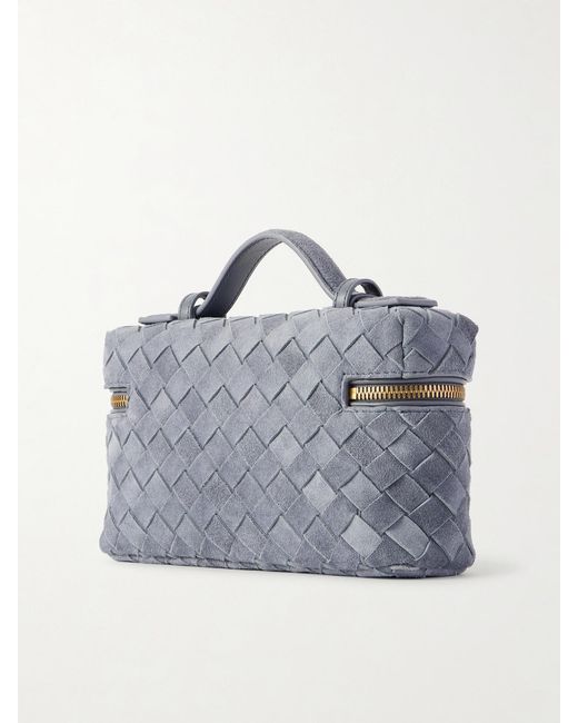 Bottega Veneta Gray Bang Bang Intrecciato Suede Tote