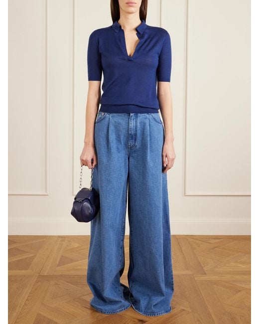 Gabriela Hearst Blue Soft Demi Leather Clutch