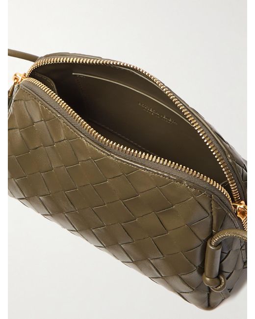 Bottega Veneta Green Concert Pouch Schultertasche Aus Intrecciato-Leder