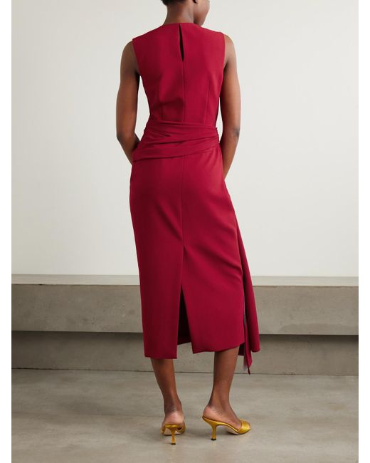 Roksanda Red Elham Draped Crepe Midi Dress