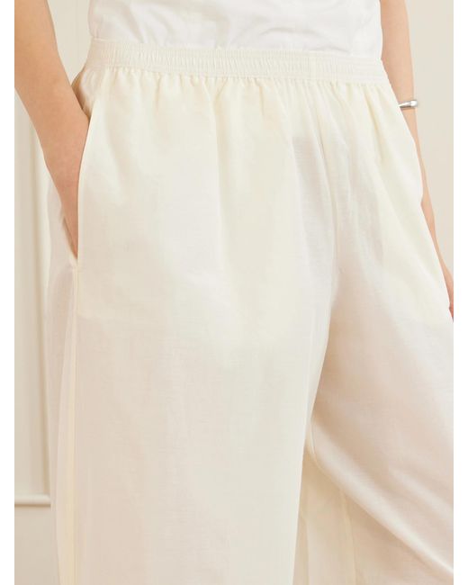 Loulou de Saison White Almaya Cotton And Silk-Blend Balloon Pants