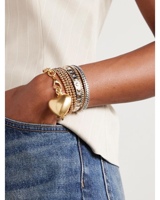 Roxanne Assoulin Metallic The Puffy Heart Set Of Seven- And-Tone Bracelets