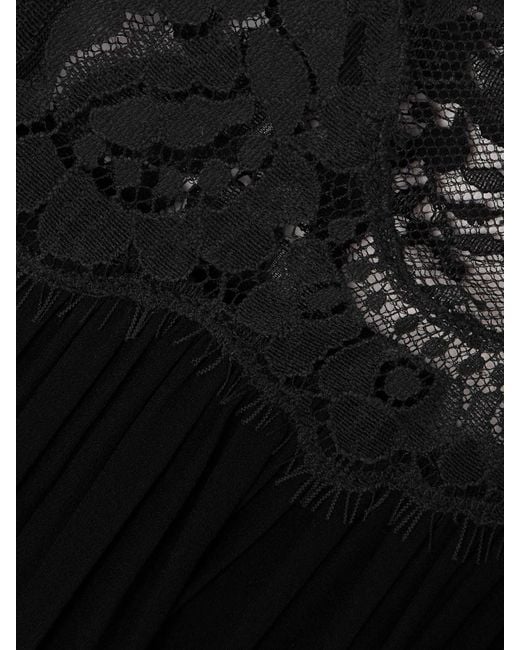 Zimmermann Black Hypnotic Bluse Aus Chiffon Mit Spitzenbesätzen