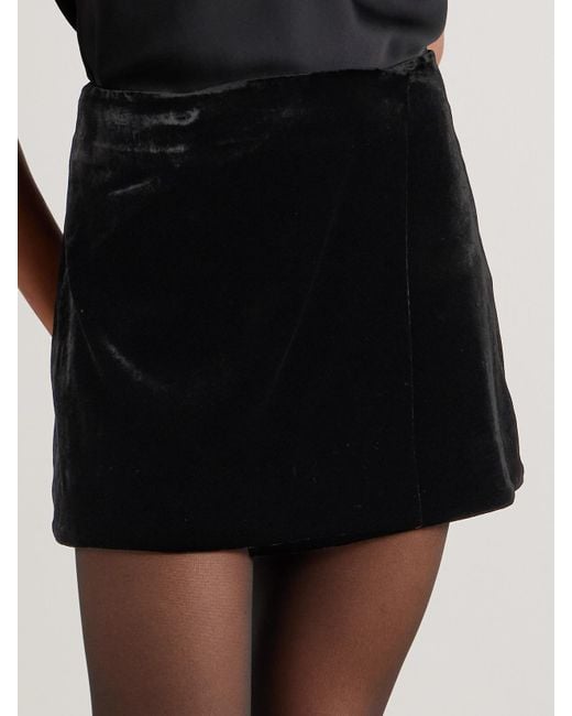 LeKasha Black Skarduv Mini-Wickelrock Aus Samt