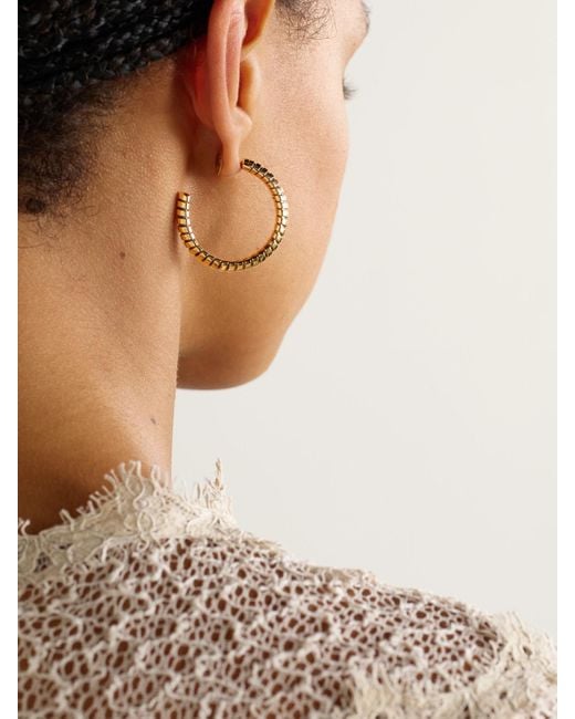 Marina B Natural Trisolina Small 18-Karat Hoop Earrings