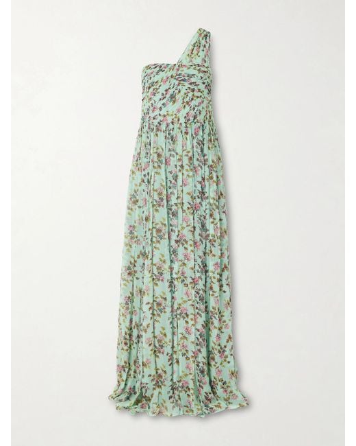 Ulla Johnson Green Aureline One Shoulder Silk Dress