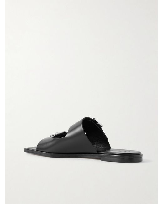 Aeyde Black Tonya Buckled Leather Sandals