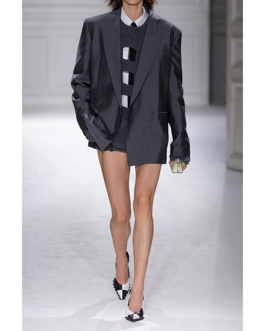 Valentino Garavani Blue Mohair And Wool-Blend Shorts