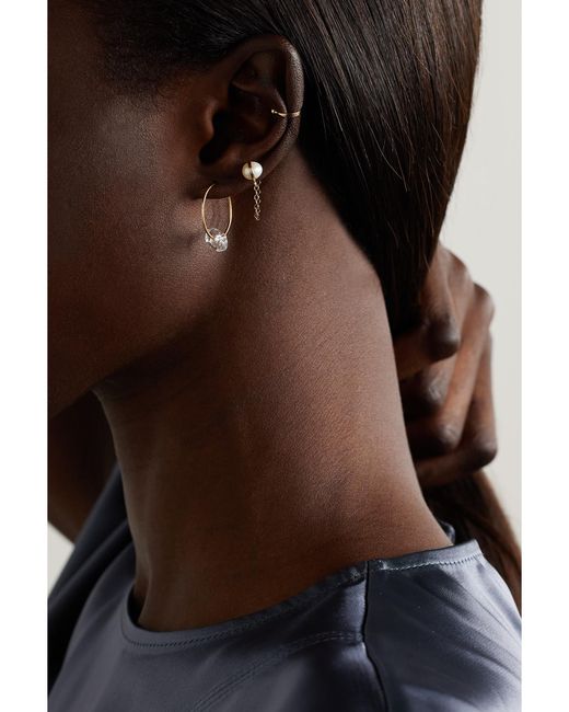 Melissa Joy Manning Natural 14-Karat Recycled Herkimer Diamond Hoop Earrings