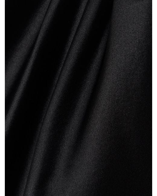 Max Mara Black Moli Rückenfreies Neckholder-Midikleid Aus Satin Mit Raffungen